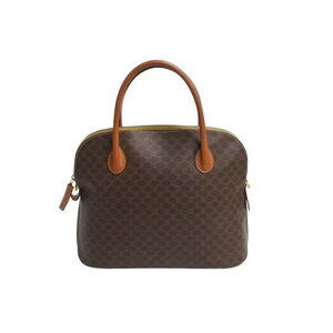 Celine Macadam handbag logo brown leather